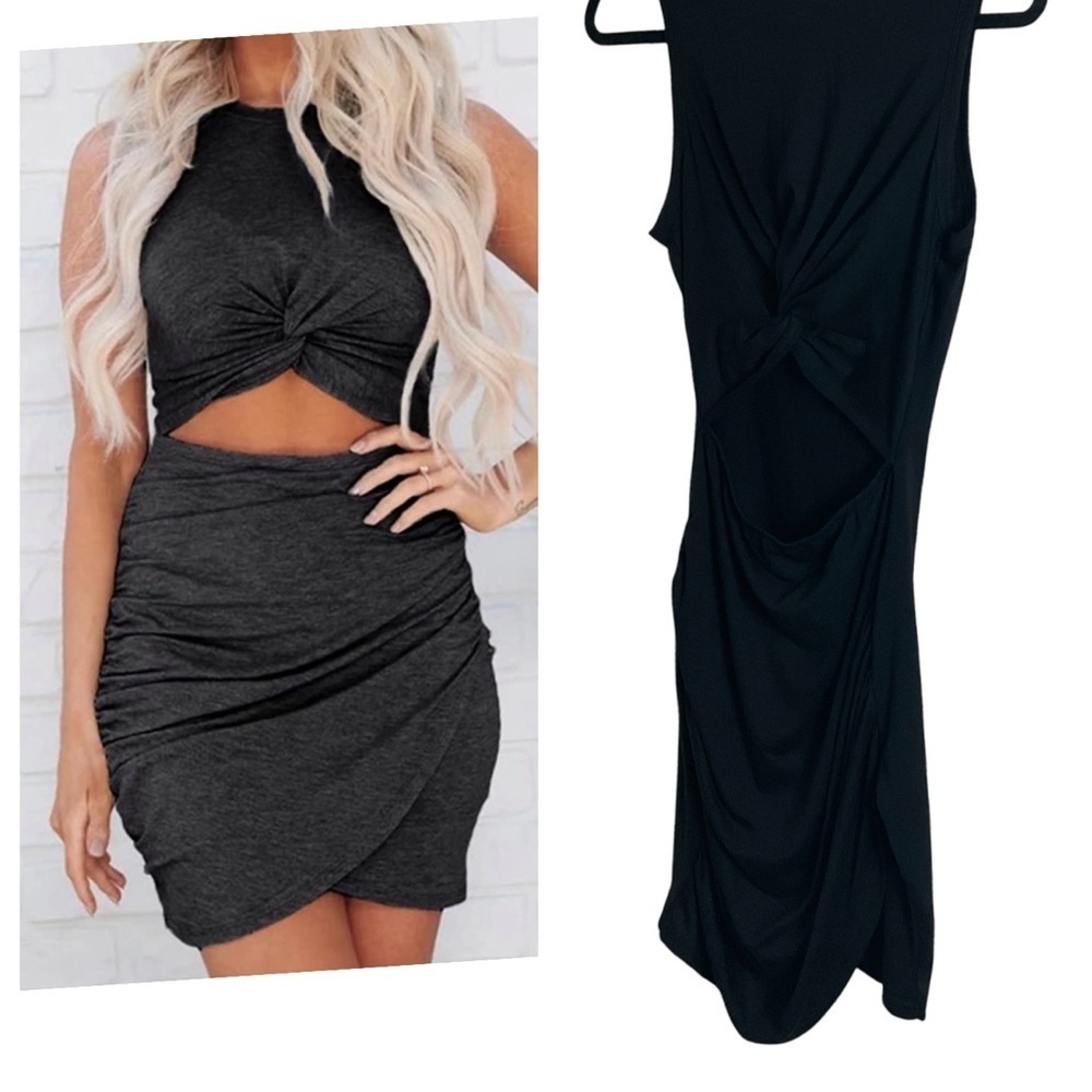 Chic Black Cutout Dress size small